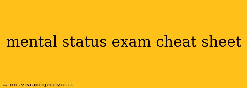 mental status exam cheat sheet