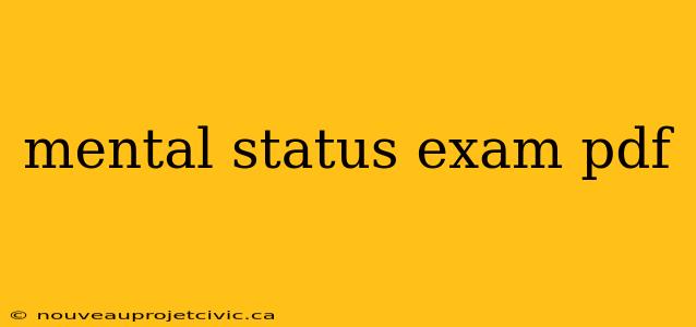 mental status exam pdf