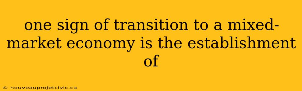 one sign of transition to a mixed-market economy is the establishment of