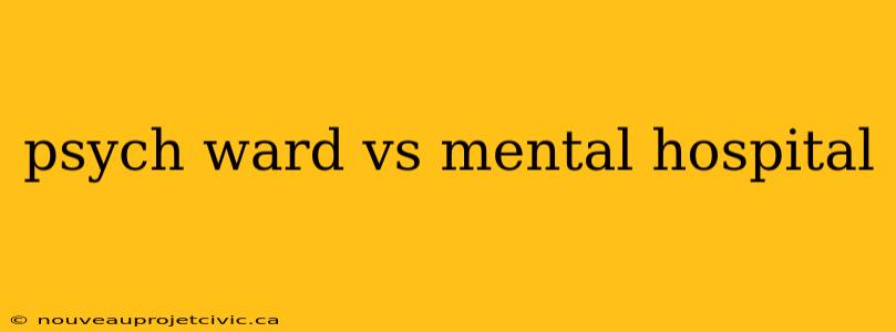 psych ward vs mental hospital