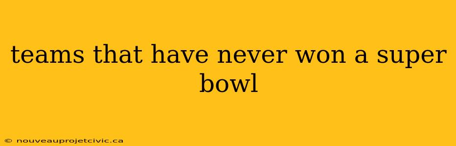 teams that have never won a super bowl