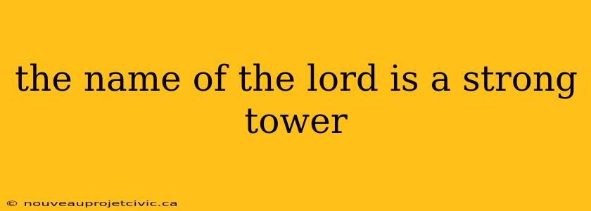 the name of the lord is a strong tower