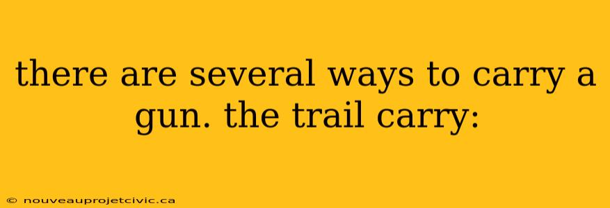 there are several ways to carry a gun. the trail carry: