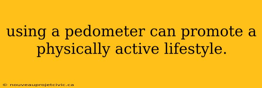 using a pedometer can promote a physically active lifestyle.