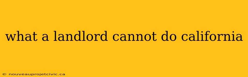 what a landlord cannot do california