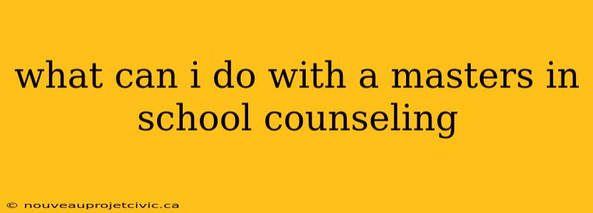 what can i do with a masters in school counseling