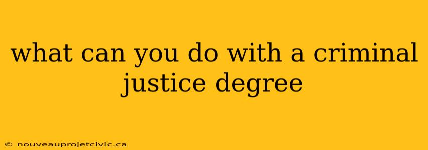 what can you do with a criminal justice degree