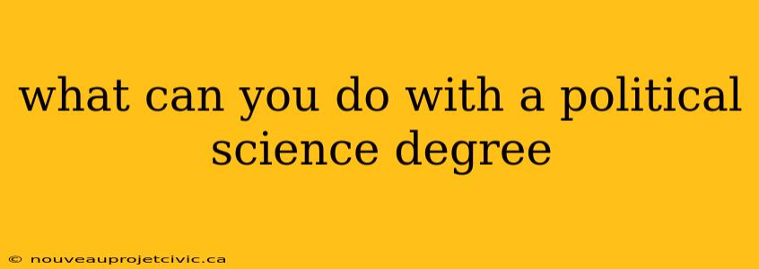 what can you do with a political science degree