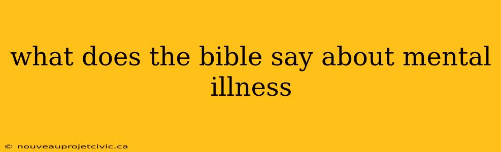 what does the bible say about mental illness