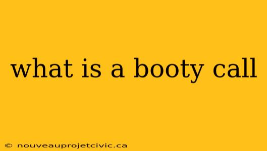 what is a booty call