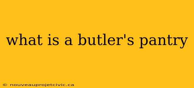 what is a butler's pantry