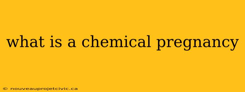 what is a chemical pregnancy