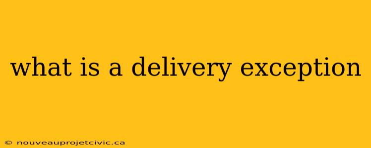 what is a delivery exception