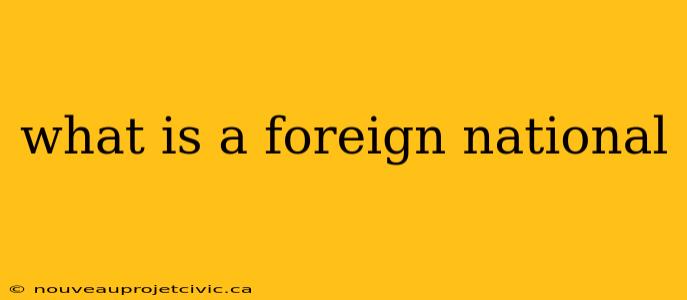 what is a foreign national