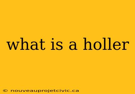 what is a holler