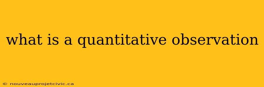 what is a quantitative observation