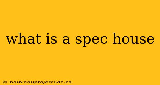 what is a spec house