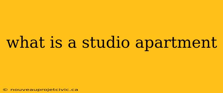 what is a studio apartment