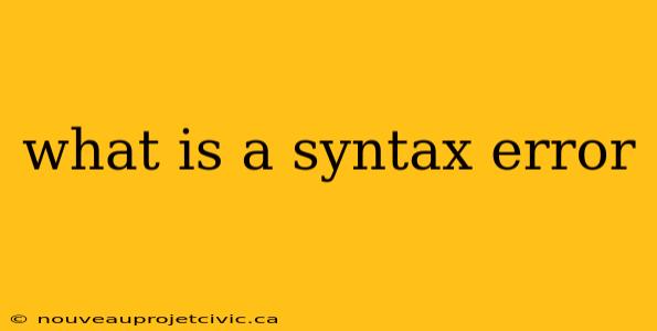 what is a syntax error