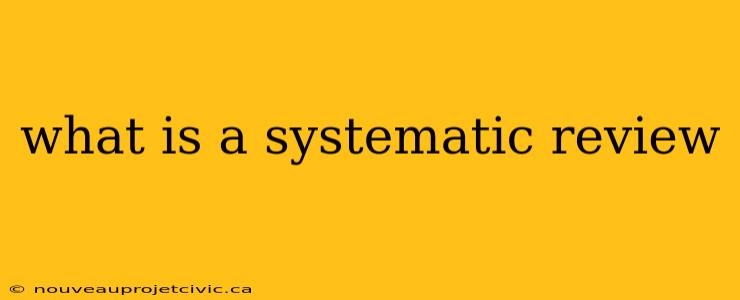 what is a systematic review