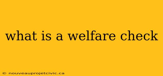 what is a welfare check