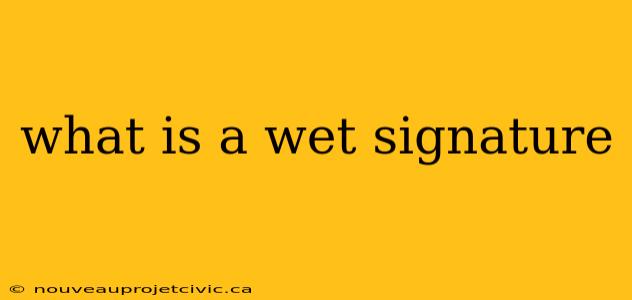 what is a wet signature