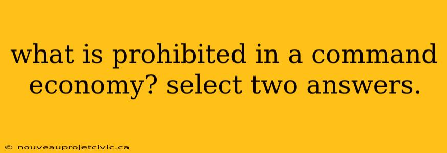 what is prohibited in a command economy? select two answers.