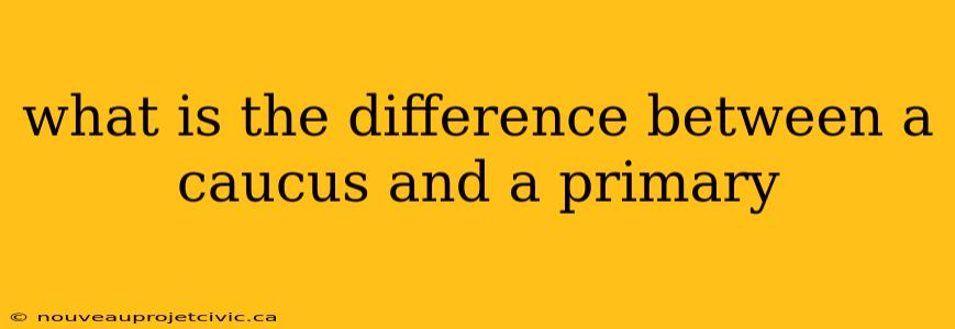 what is the difference between a caucus and a primary