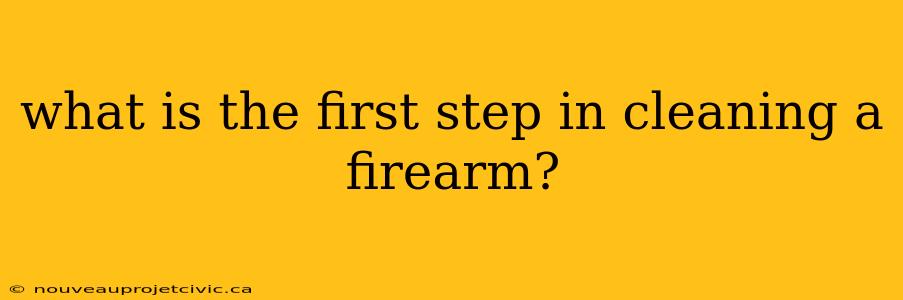 what is the first step in cleaning a firearm?