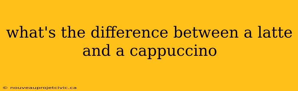 what's the difference between a latte and a cappuccino