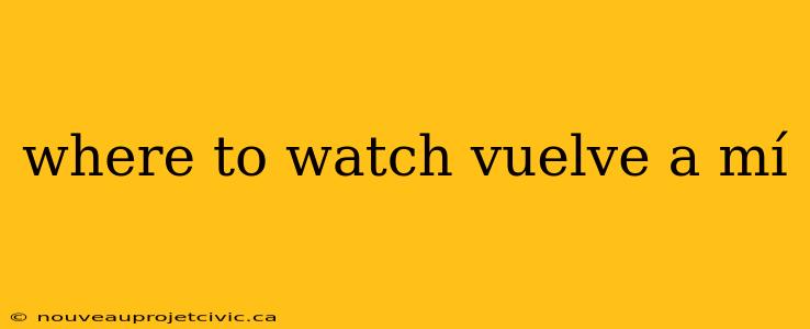 where to watch vuelve a mí