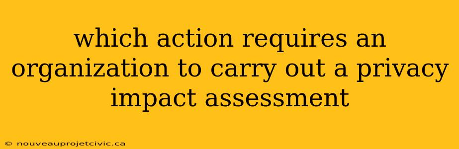 which action requires an organization to carry out a privacy impact assessment