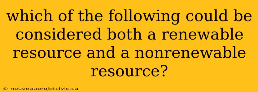 which of the following could be considered both a renewable resource and a nonrenewable resource?