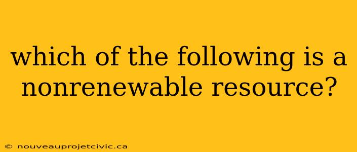 which of the following is a nonrenewable resource?