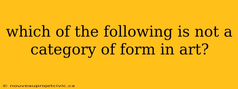 which of the following is not a category of form in art?