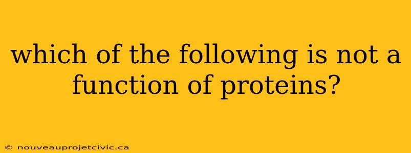 which of the following is not a function of proteins?