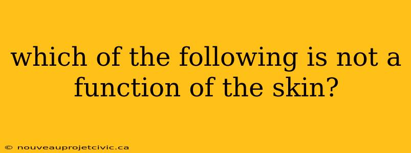 which of the following is not a function of the skin?