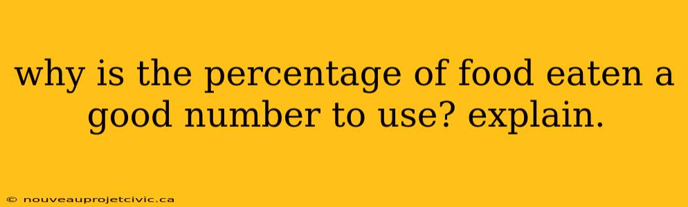 why is the percentage of food eaten a good number to use? explain.