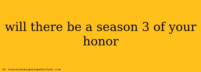 will there be a season 3 of your honor